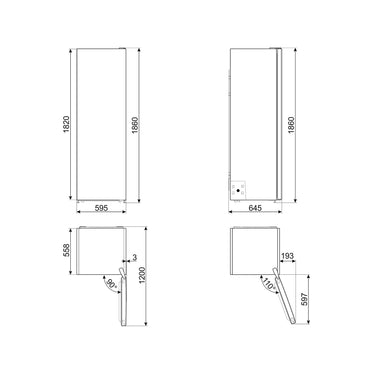 SMEG Refrigerator 1 Door 389L Stainless Steel SMEG