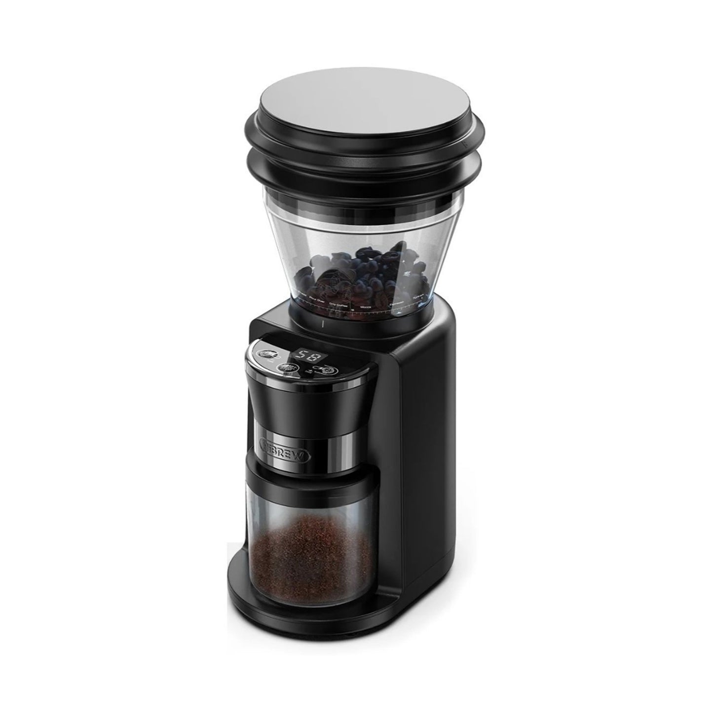 Hi-Brew Coffee Grinder,34-Gear Scale, 210g Bean Container