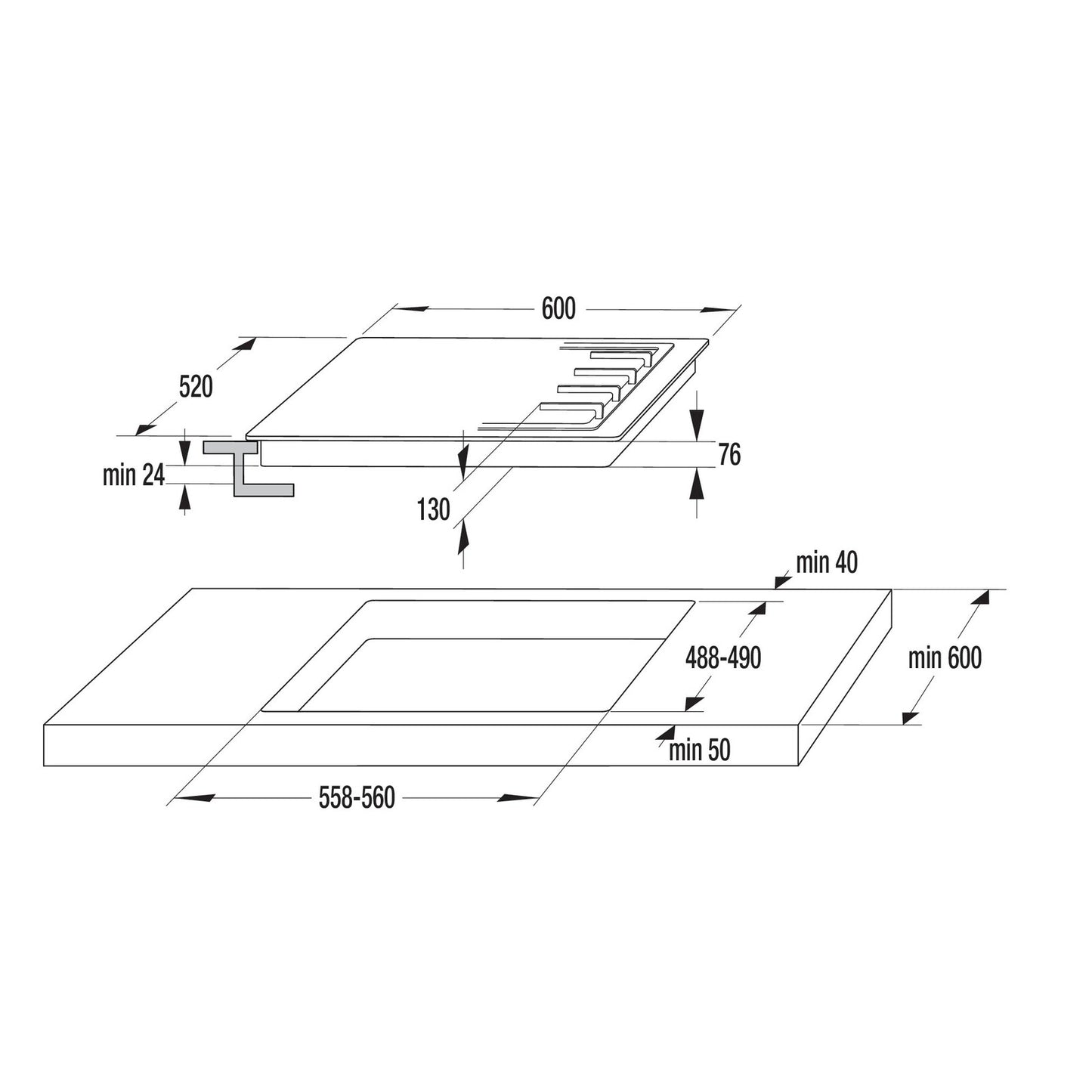 GORENJE Hob 60Cm 4 Gas Burners Safety Inox