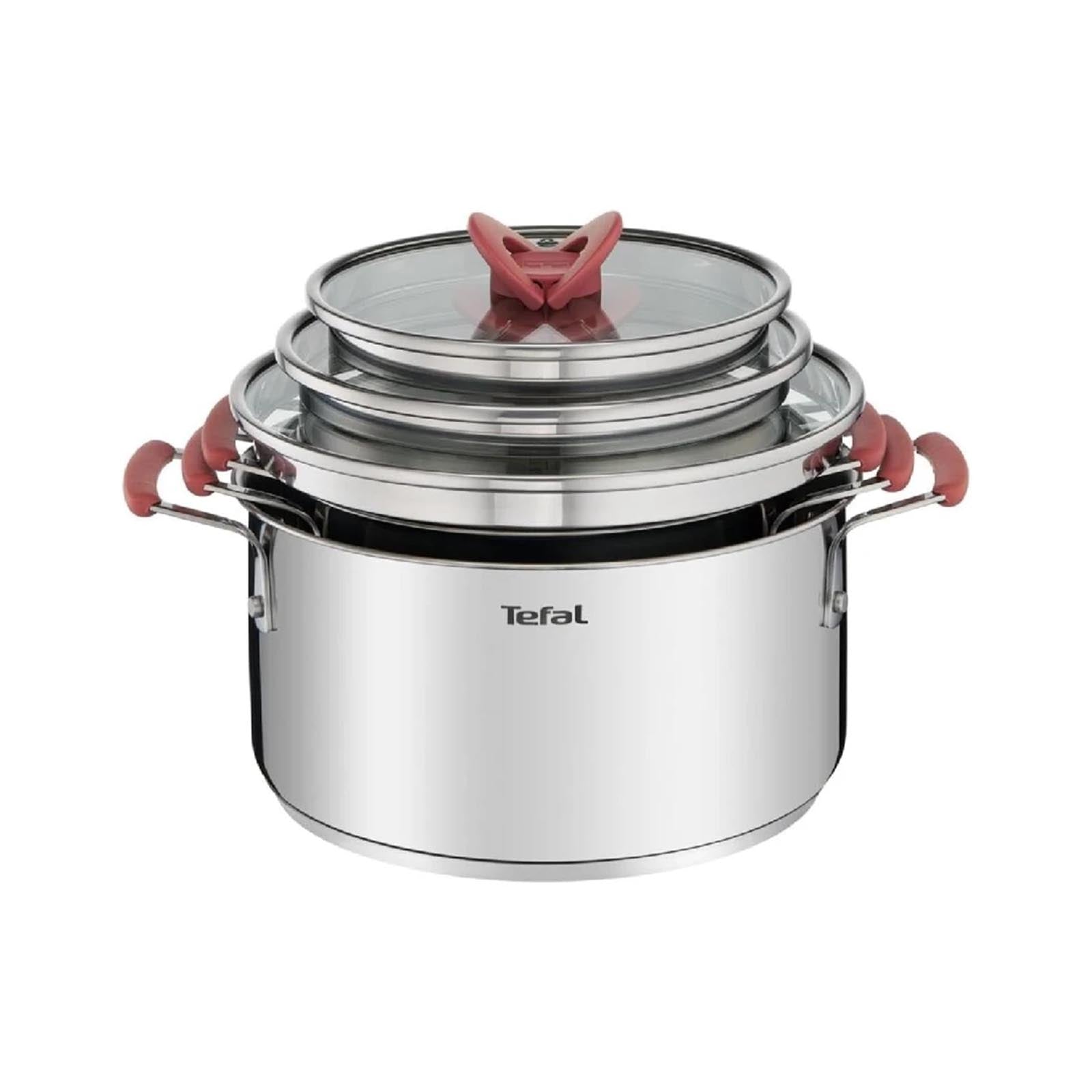 OptiSpace Stainless Steel  6 pcs Stewpots 18/20/24+lid (Orange)