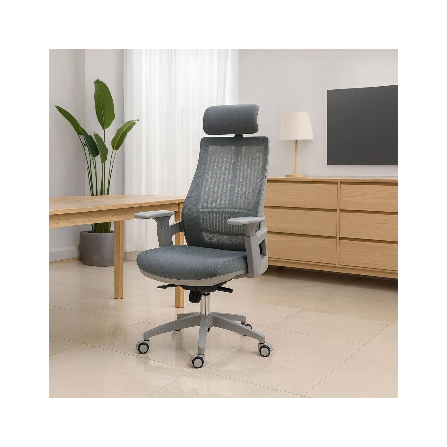 Gagou Grey Office Chair With Soft Ergonomic Support CHN