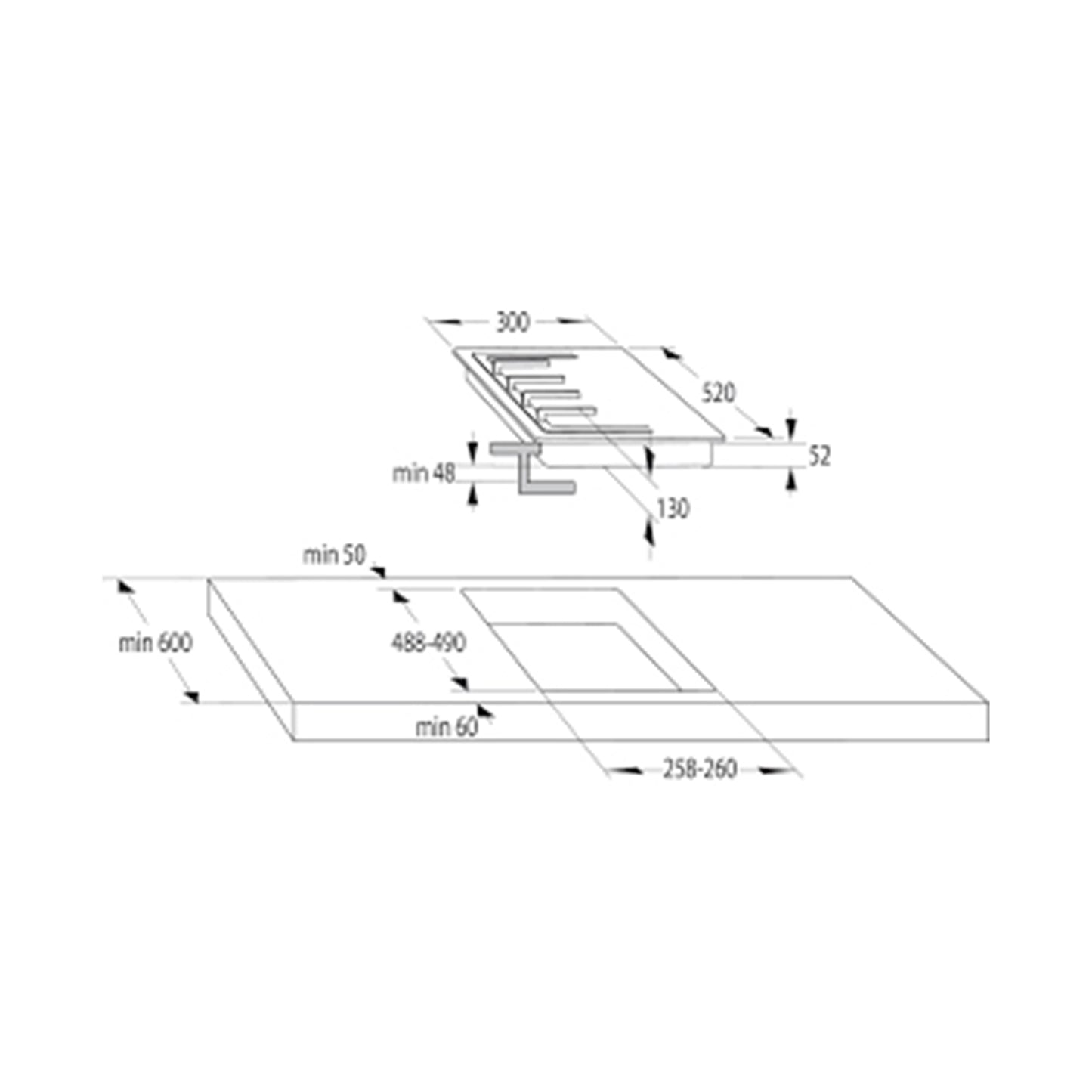 GORENJE Hob 30Cm Domino 2 Gas Burners Vitro Ceramic Black