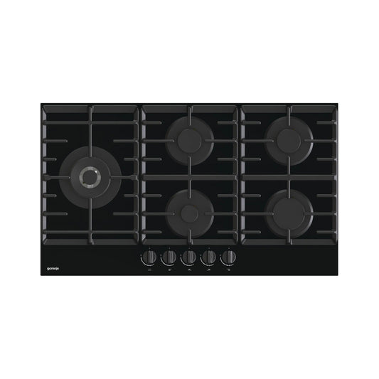 GORENJE Hob 90cm 5Gas Burners Safety Cast Iron Ceramic Black