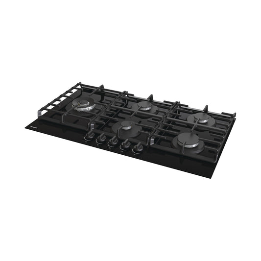 GORENJE Hob 90cm 5Gas Burners Safety Cast Iron Ceramic Black