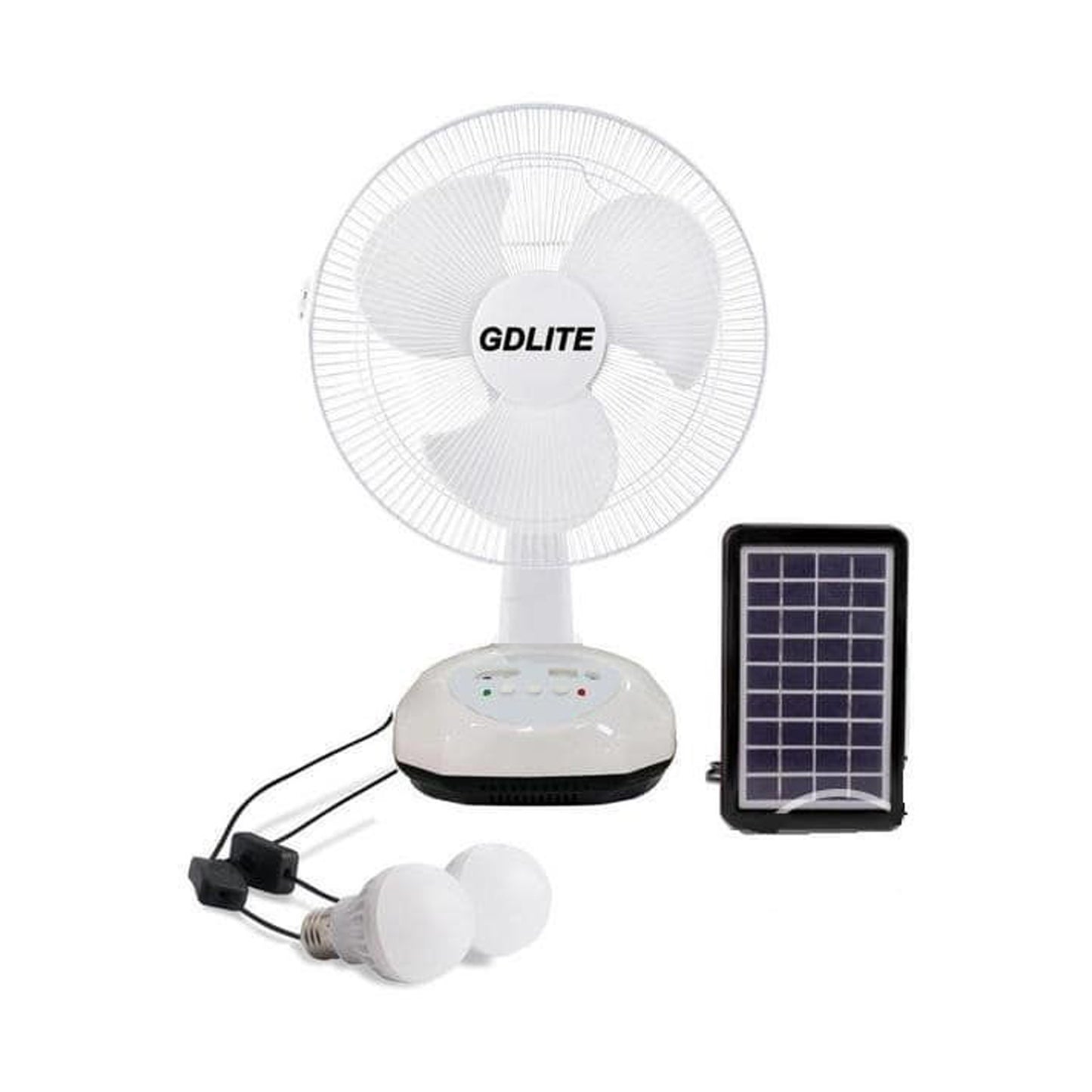 GDLITE Solar Rechargeable Fan With 2 Speeds