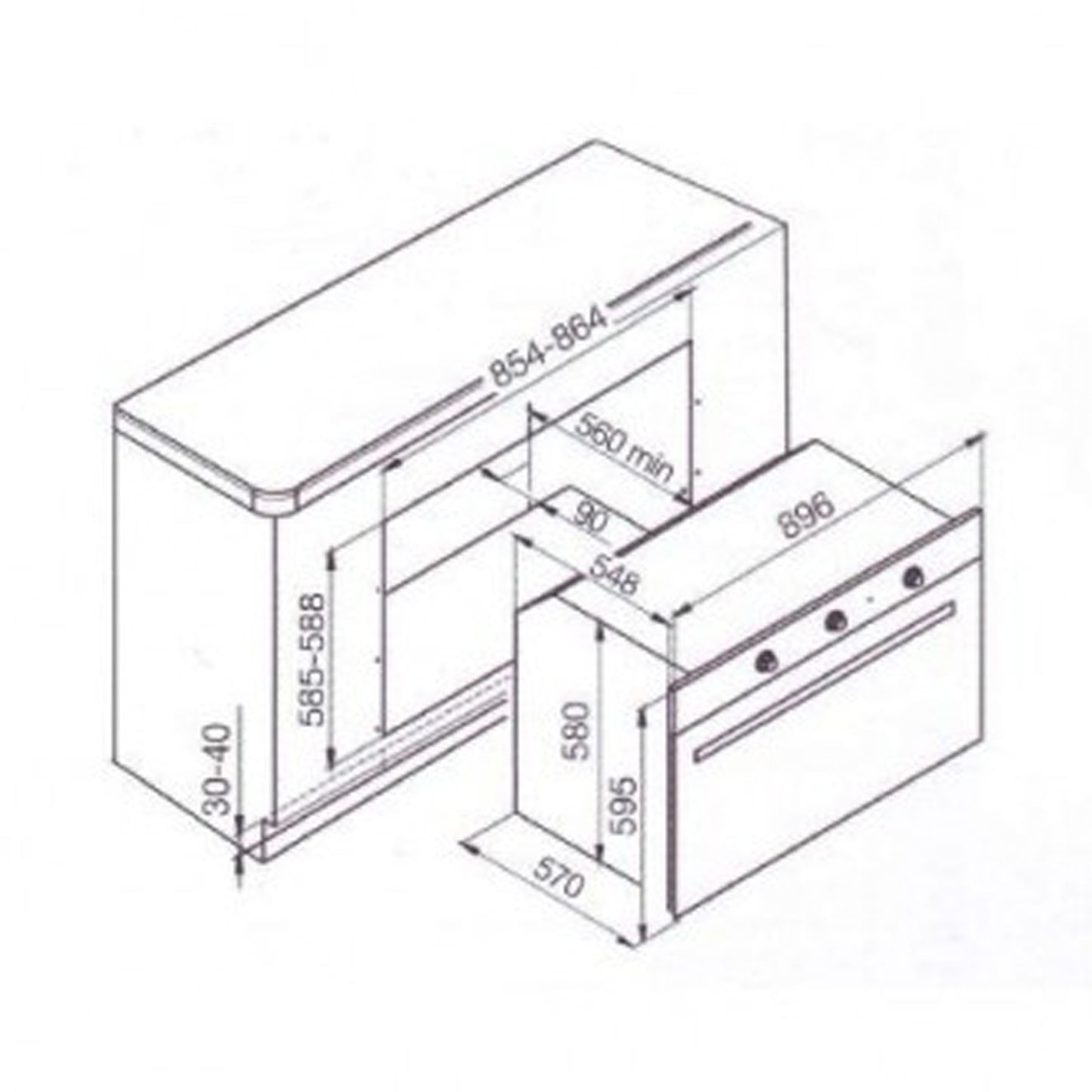 G.GAS Oven 90Cm Gas Gas With Fan Inox