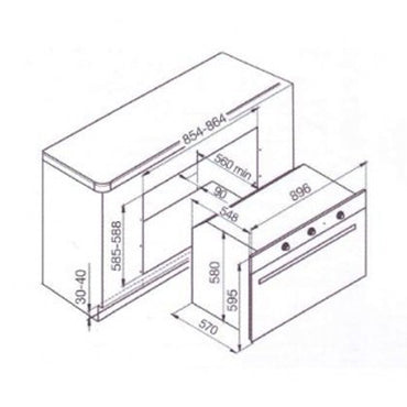 G.GAS Oven 90Cm Gas Gas With Fan Inox