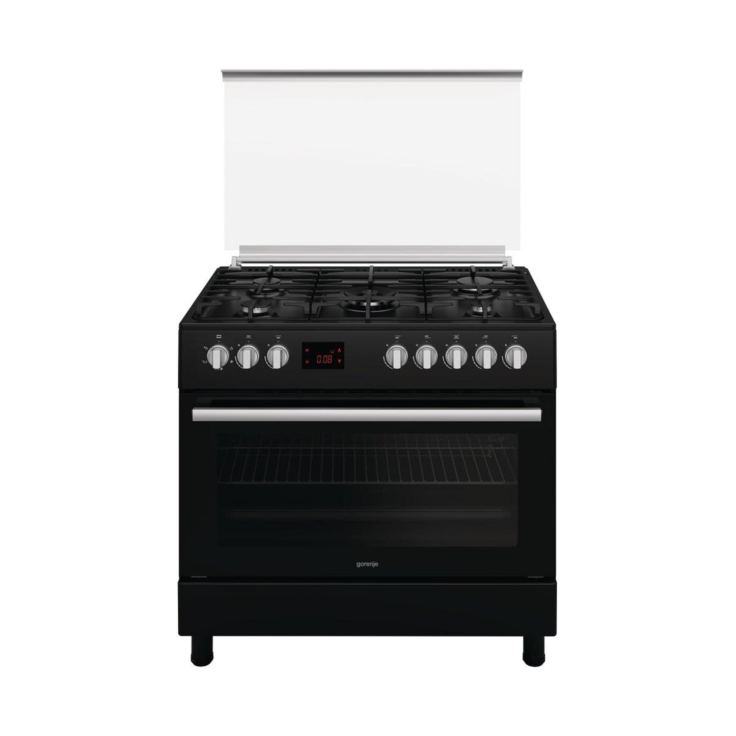 GORENJE Cooker 90Cm Wide 5 Gas Burners Black