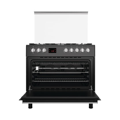 GORENJE Cooker 90Cm Wide 5 Gas Burners Black