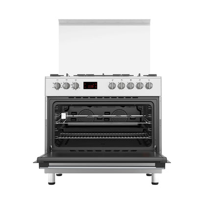 GORENJE Cooker 90Cm Wide 5 Gas Burners Digital Timer Inox