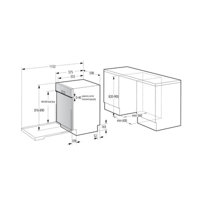 GORENJE Dish-Washer Semi Integrated 6 Programs