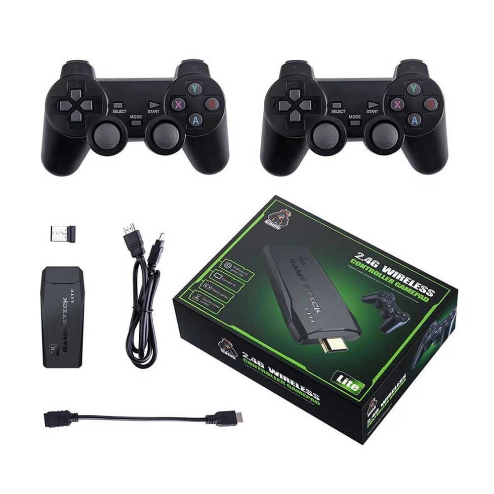 GAME STICK 2.4G - 64GB WITH TWO WIRELESS CONTROL + 2000 GAME