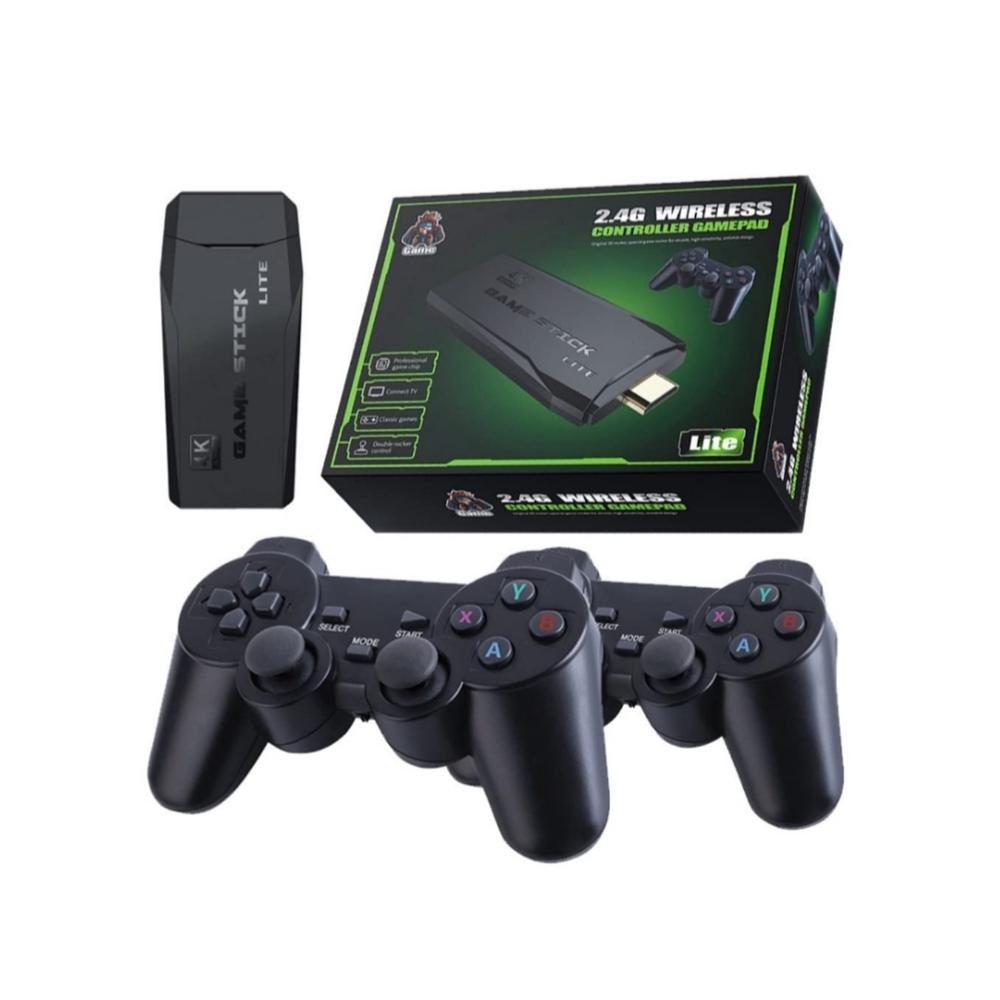 GAME STICK 2.4G - 64GB WITH TWO WIRELESS CONTROL + 2000 GAME