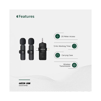 GREEN LION 3in 1 Wireless Microphone Type-C, Lightining