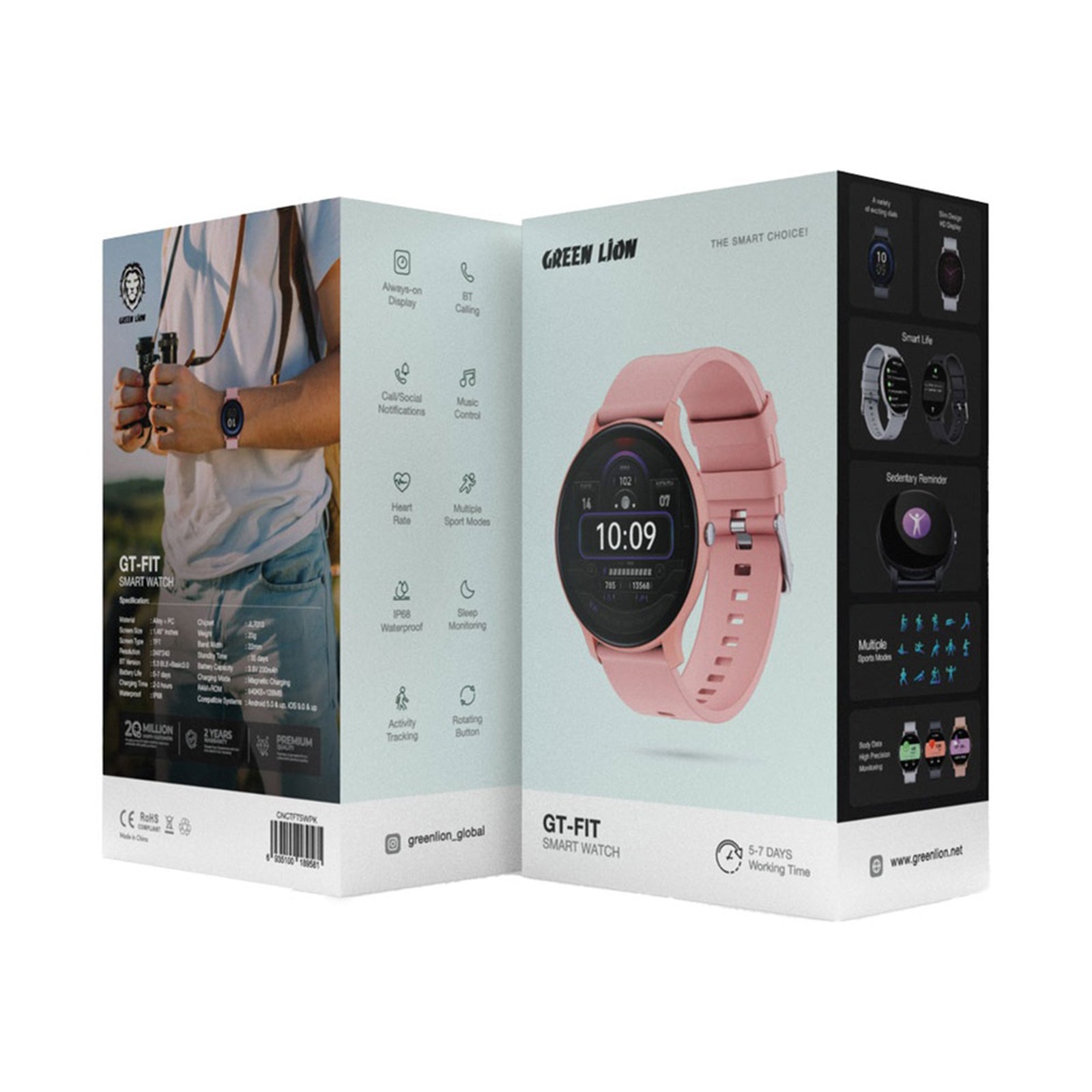 Green Lion GT-FIT Smart Watch - Pink