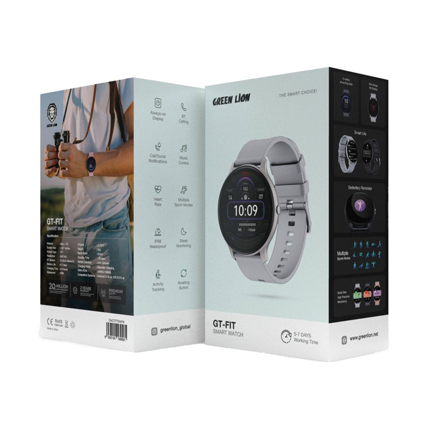 Green Lion GT-FIT Smart Watch - Silver