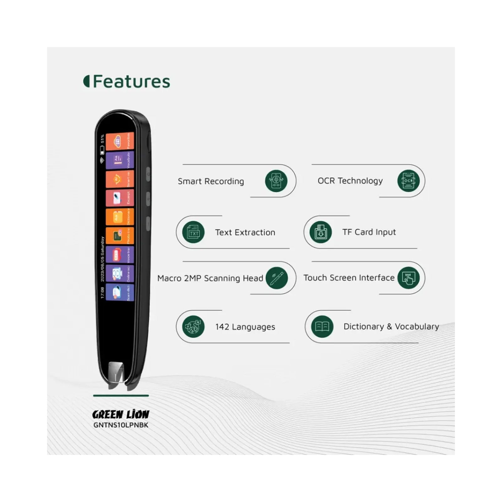 GREEN LION Translation Pen - Black
