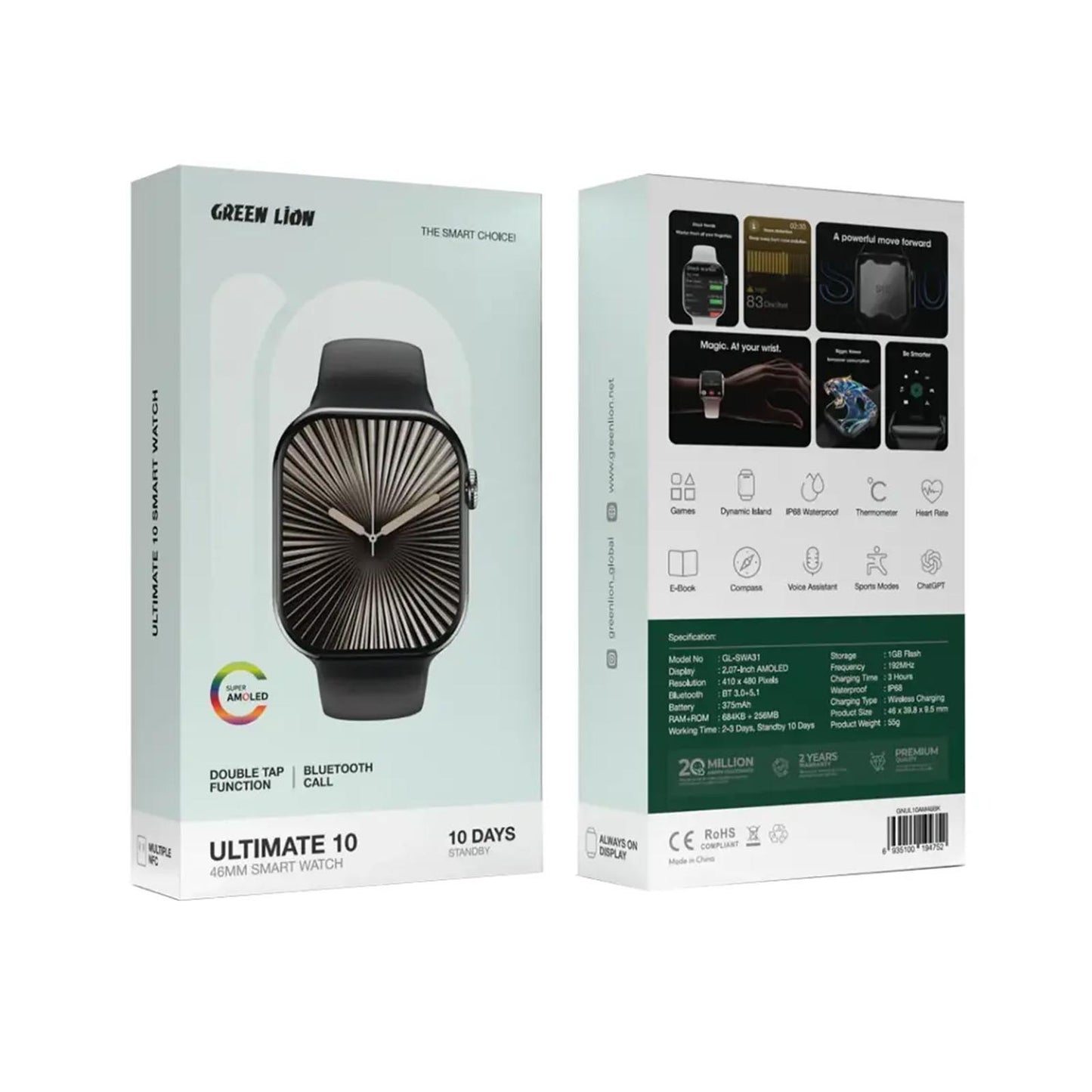 Green Lion Ultimate 10 46MM Smart Watch - Silver GREEN LION