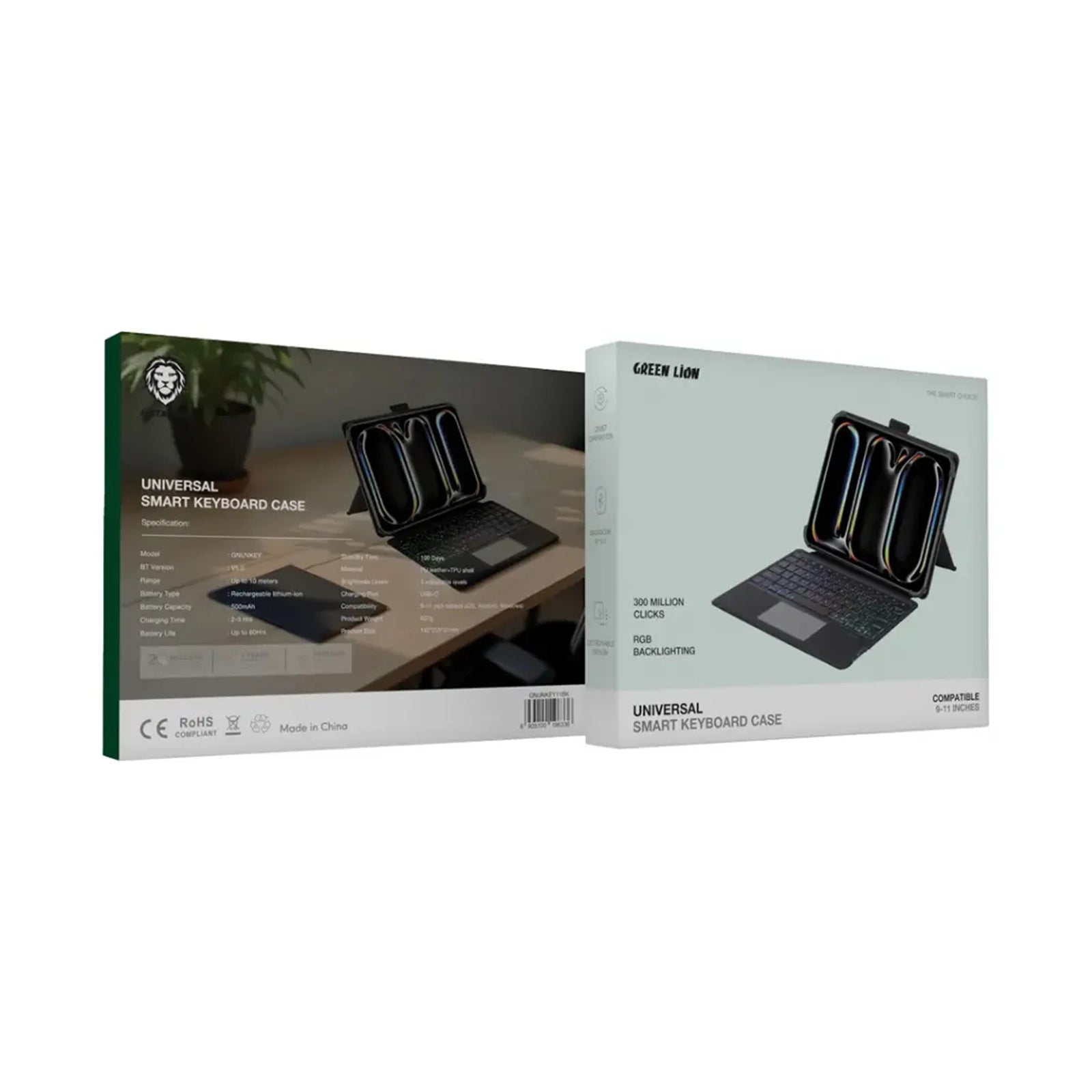 Green Lion Universal Smart Keyboard Case Arabic & Eng -Black