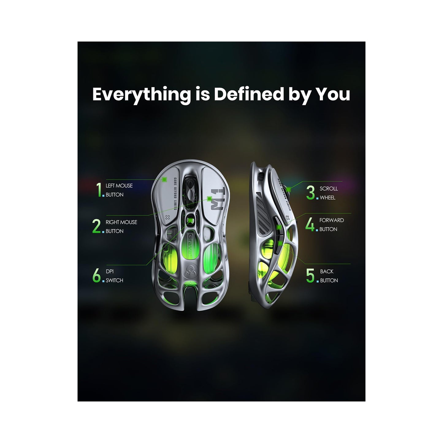 Gravastar Mercury M1 Pro Wireless Gaming Gunmetal Grey