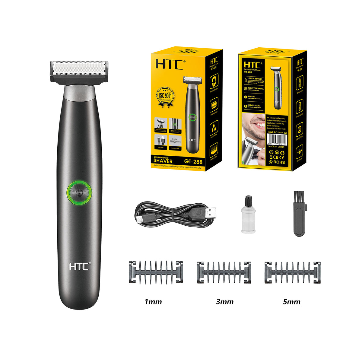 HTC Waterproof One Blade Shaver Beard Trimmer for Men HTC