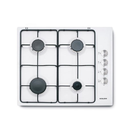 G.GAS Hob 60Cm 4 Gas Burners Ignition With Safety White