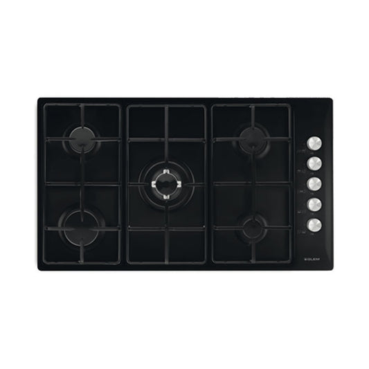 GLEM GAS Hob 90Cm 4Gas+1DB Ignition With Safety Black