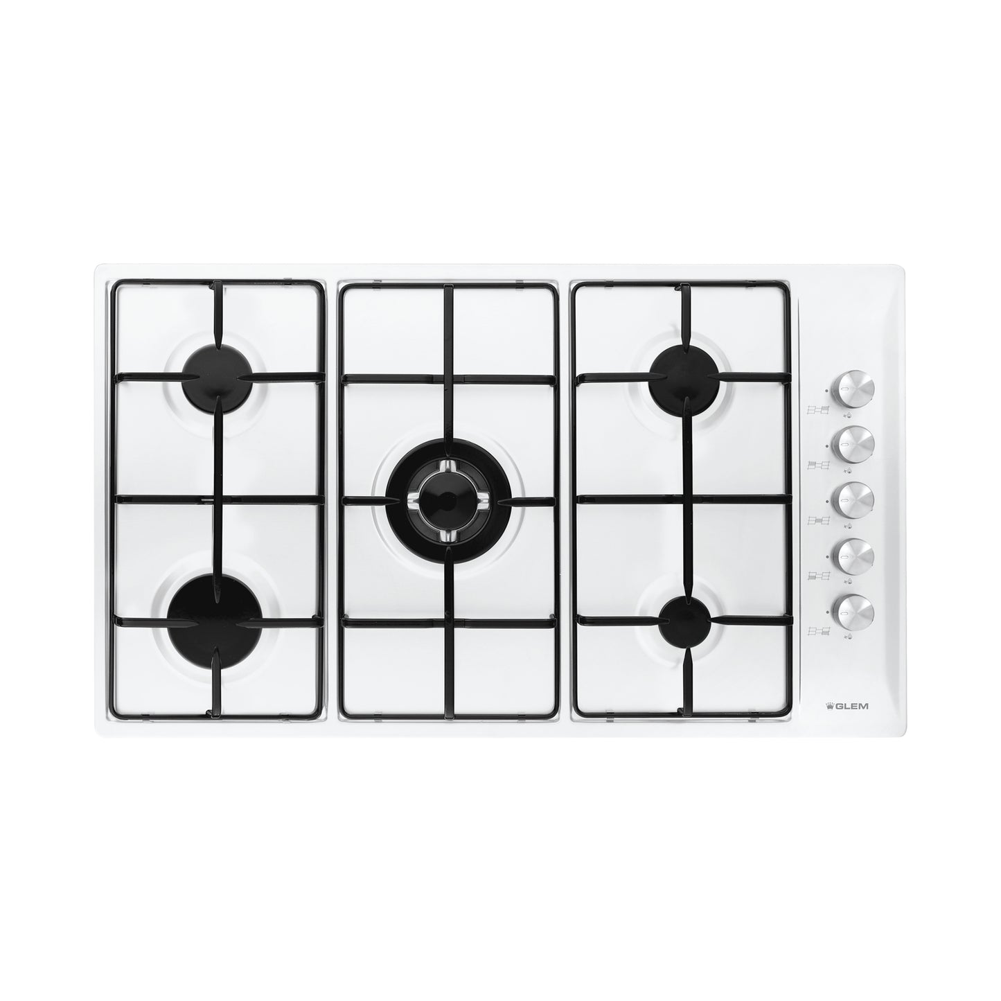 GLEM GAS Hob 90Cm 4Gas+1DB Ignition Safety White