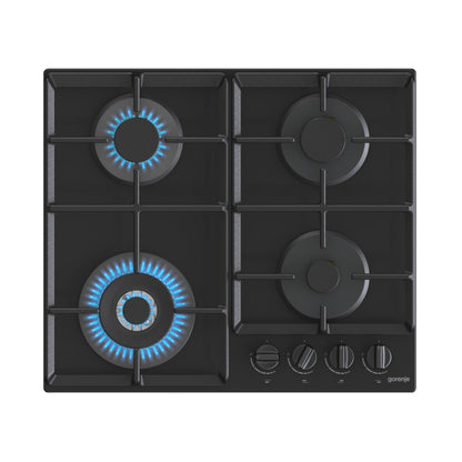 GORENJE Hob 60 cm 4 Gas Burners Safety Temperred Glass Black