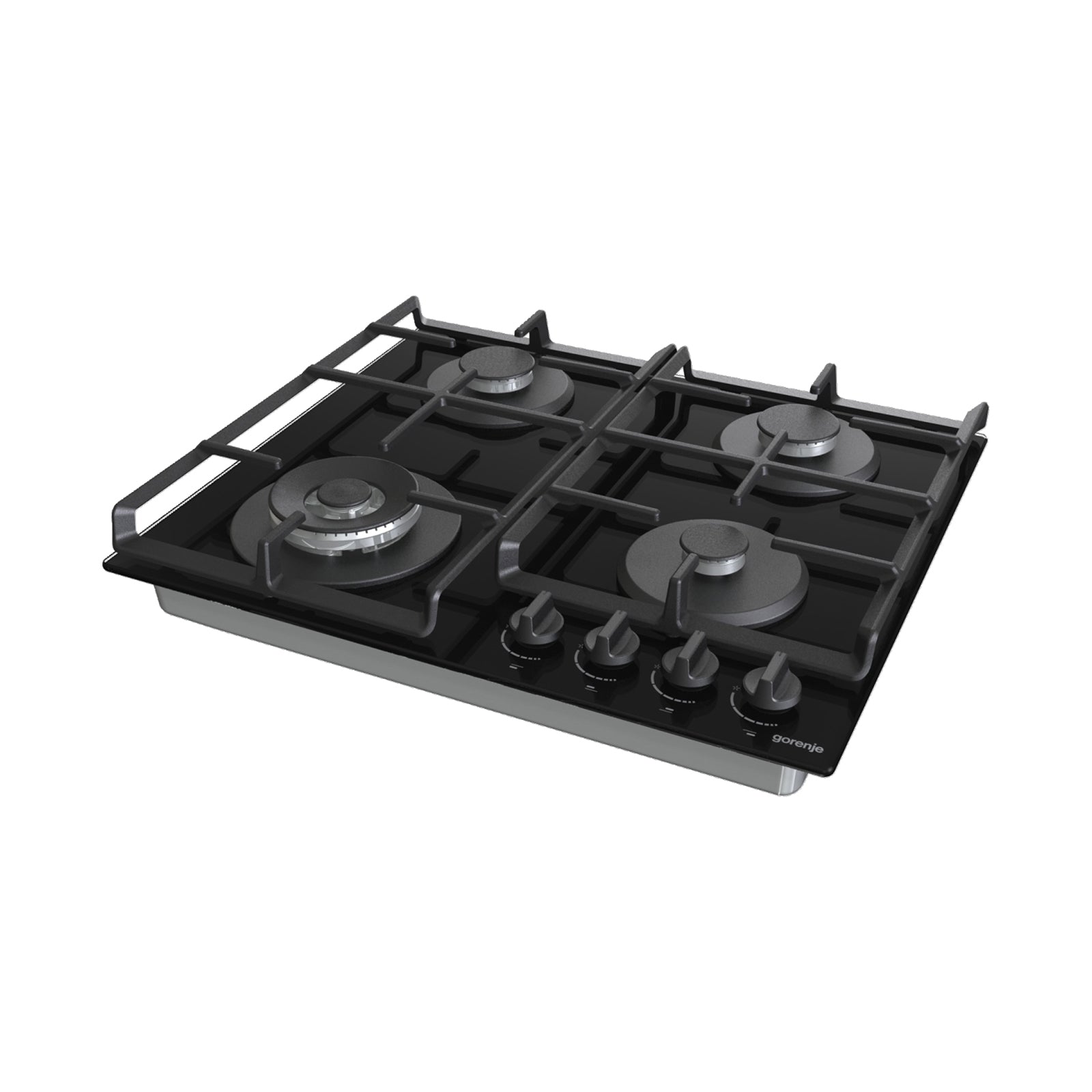 GORENJE Hob 60 cm 4 Gas Burners Safety Temperred Glass Black