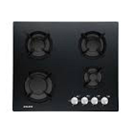 G.GAS Hob 60Cm 4 Gas Burners Ignition Crystal Glass Black