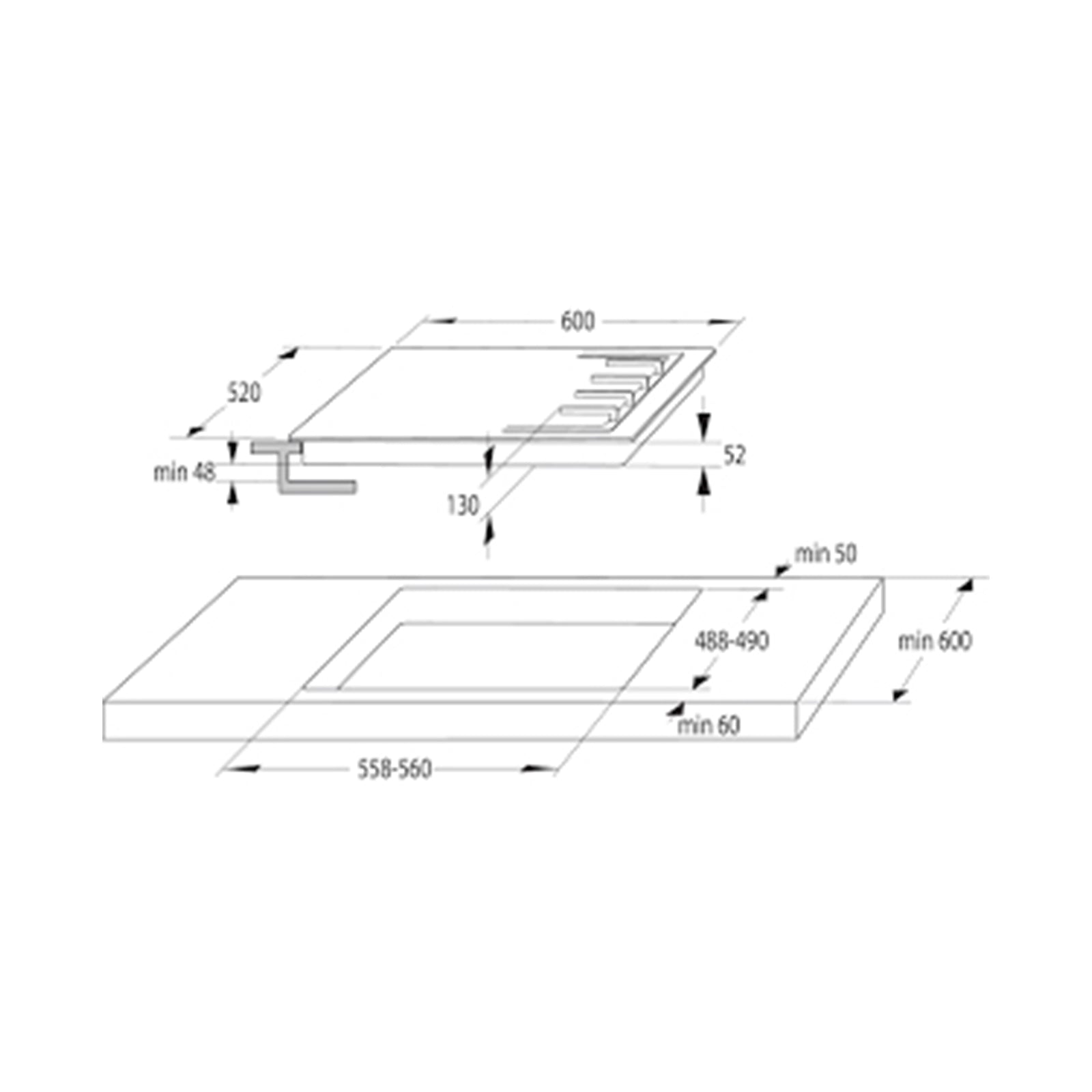 GORENJE Hob 60 cm 4 Gas Burners Cast Iron Safety Inox