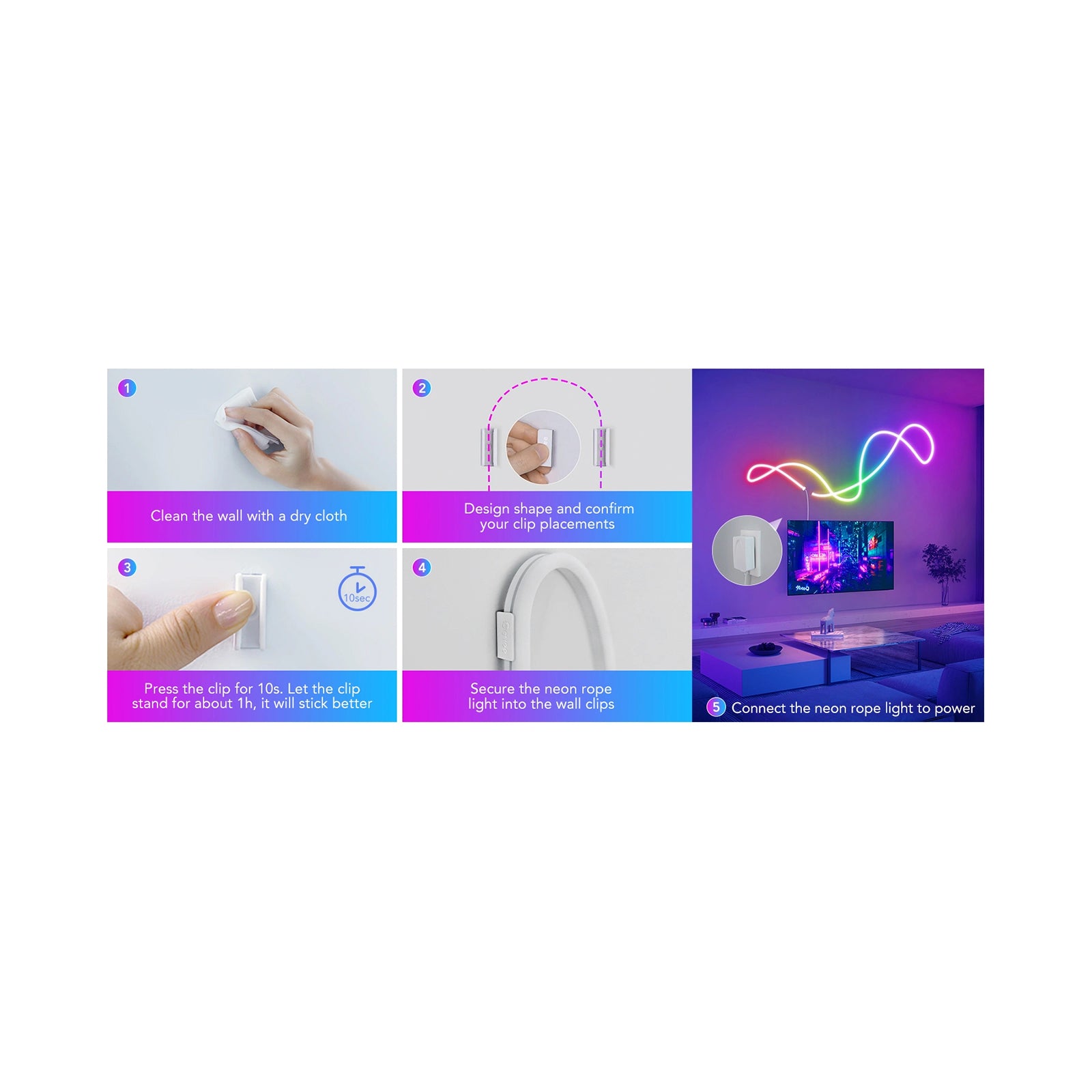 Govee Neon Rope Light 2 Accessories 20 Brackets