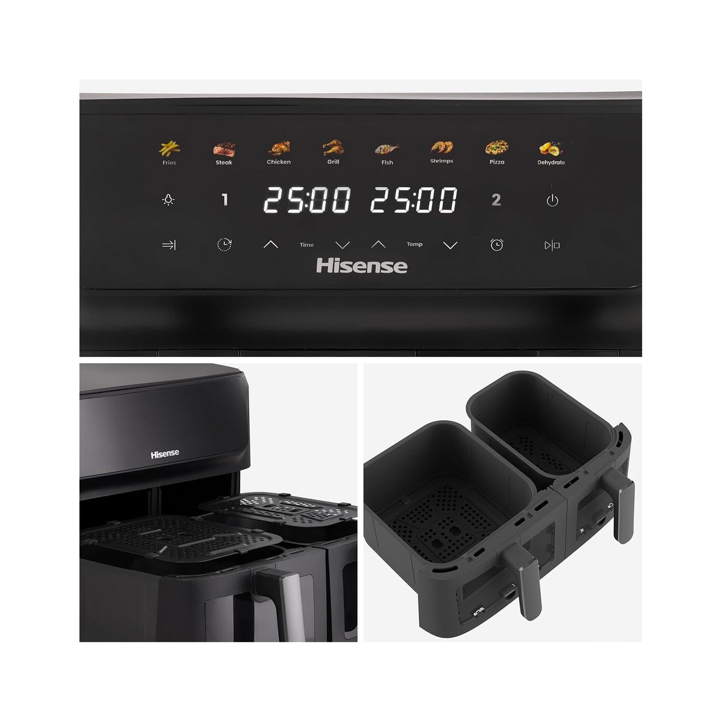 Hisense Air Fryer 2700w Dual Zone 6.5L + 4.5L HISENSE