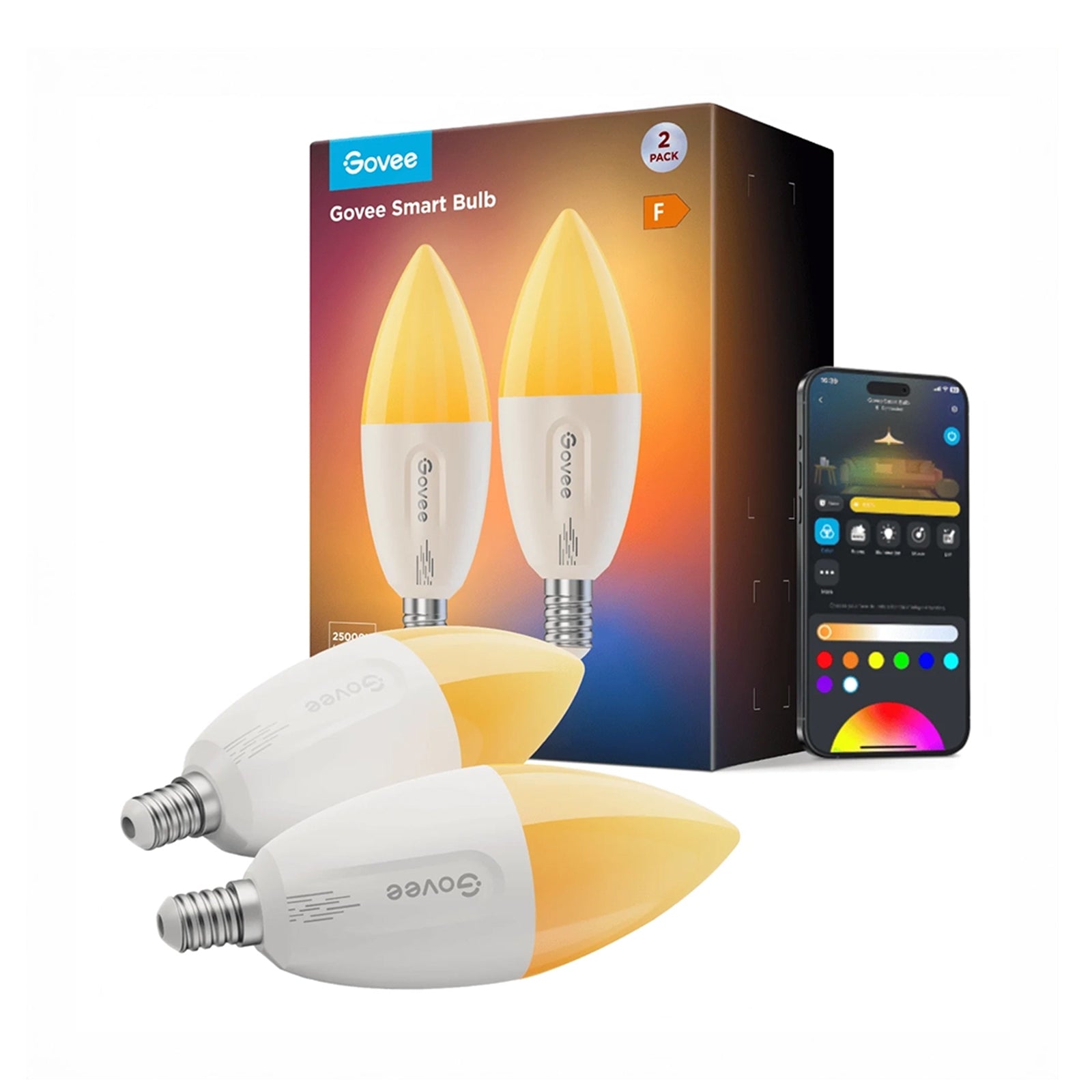 Govee E14 Smart LED Bulb | 2-Pack