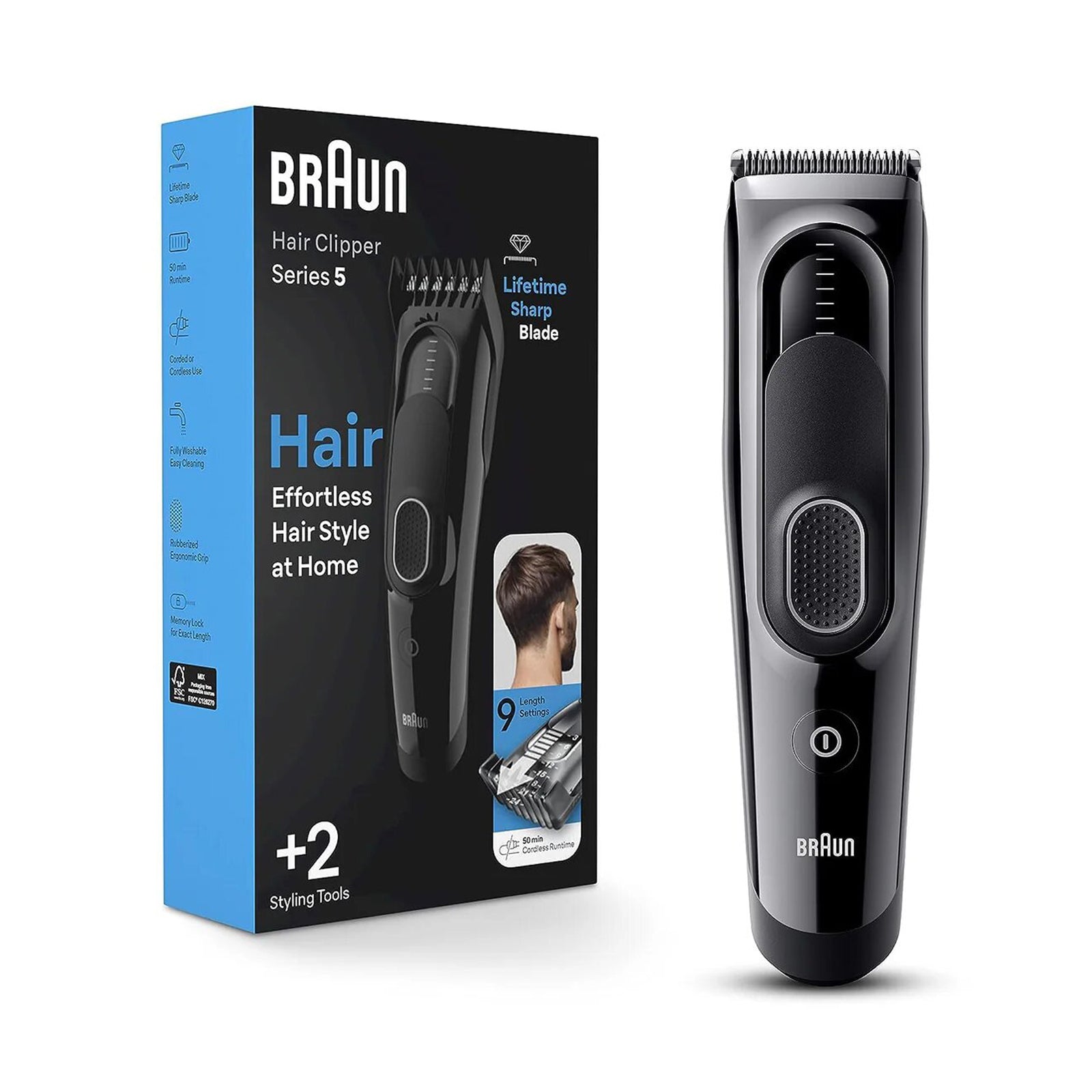 Braun Series 5 Hair Clipper with 9 Length Settings