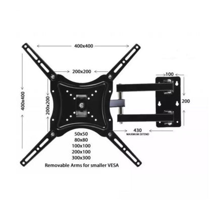 NATIONAL LINE MOVABLE WALL TV STAND 14" TO 42"