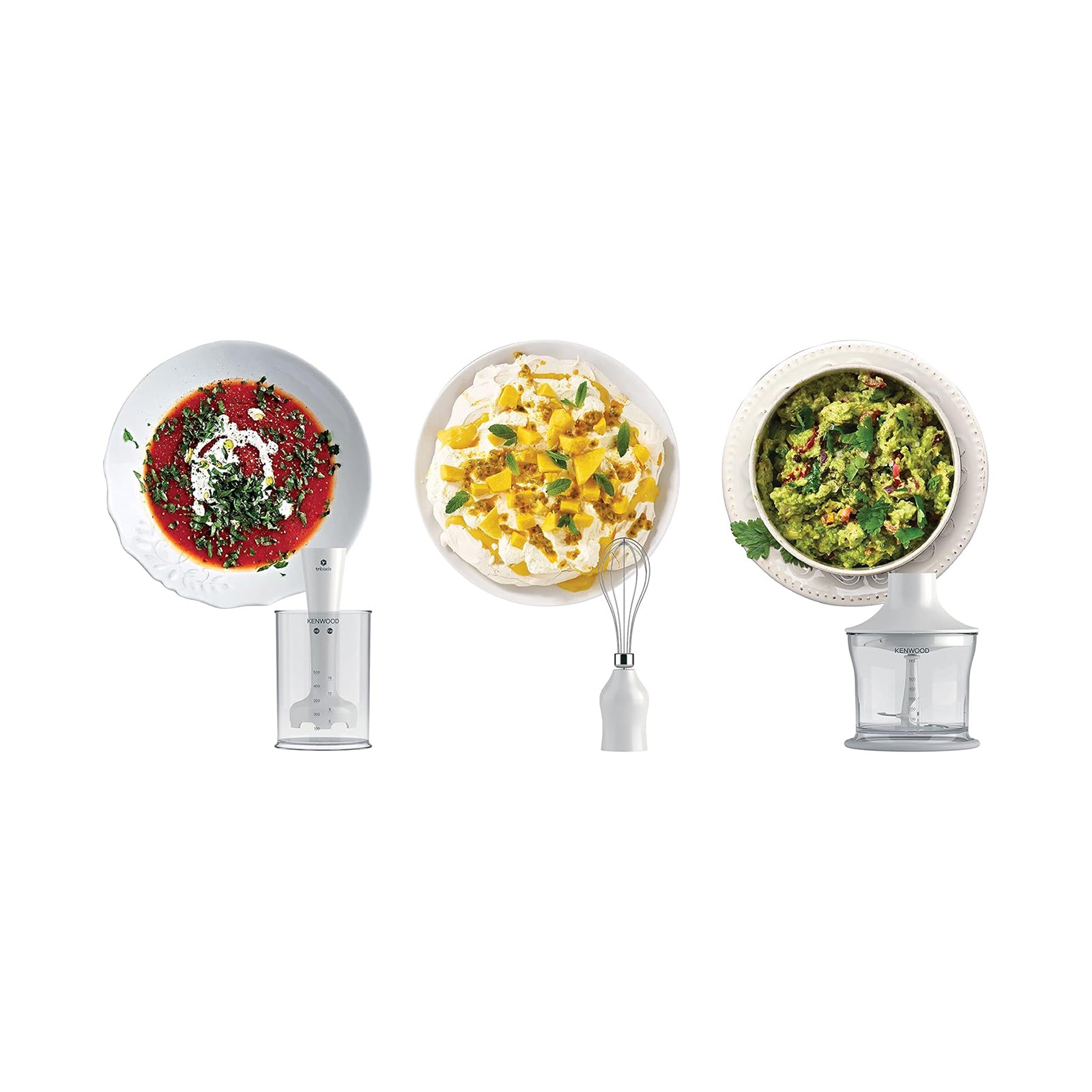Kenwood Triblade Hand Blender Set 600W 0.5L Chopper White