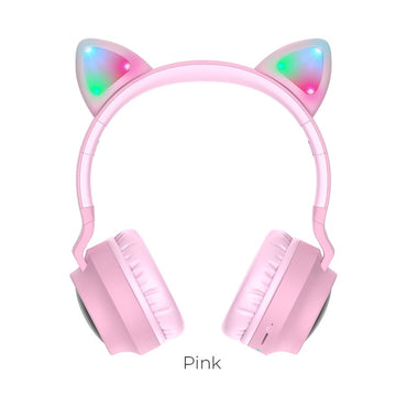 HOCO CAT EAR WIRELESS HEADPHONES PINK