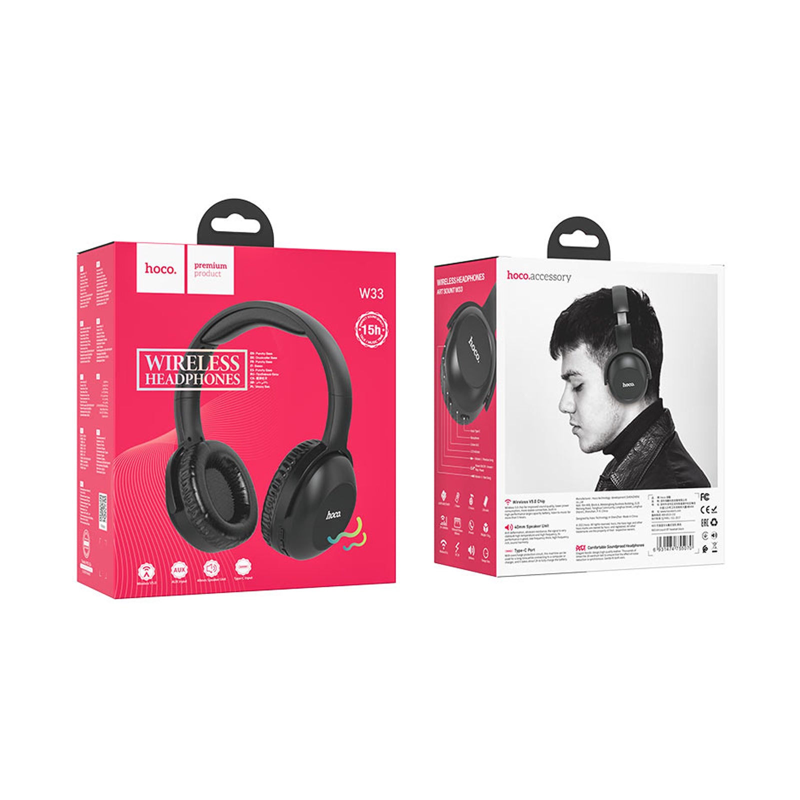 HOCO BLUETOOTH HEADPHONES W33 BLACK