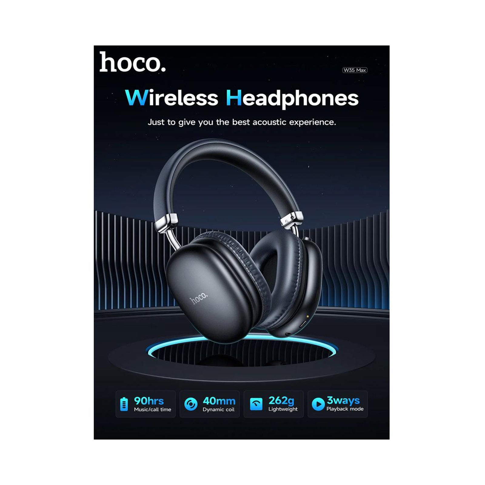 HOCO W35 MAX WIRELESS HEADPHONE BLACK