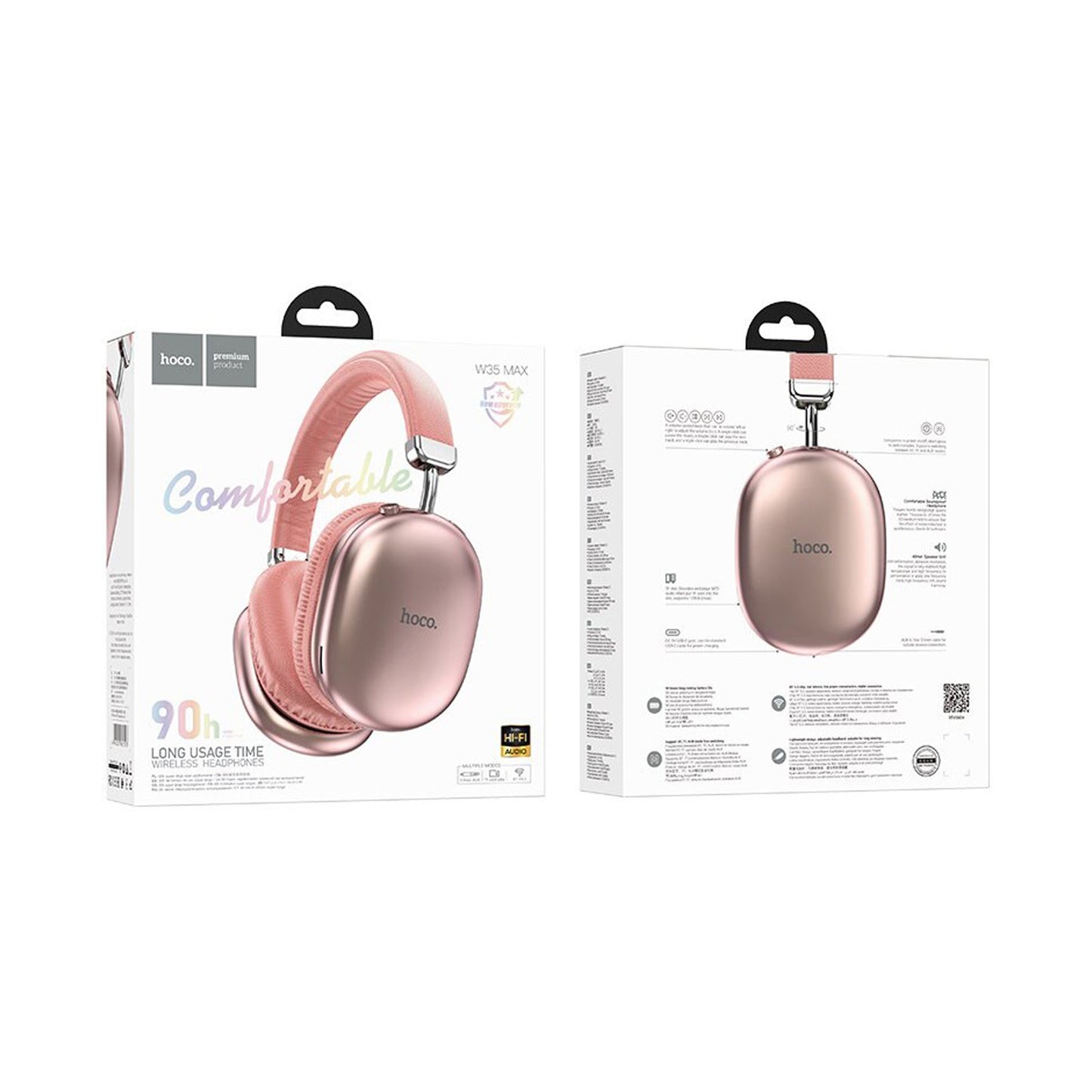 HOCO W35 MAX WIRELESS HEADPHONE PINK