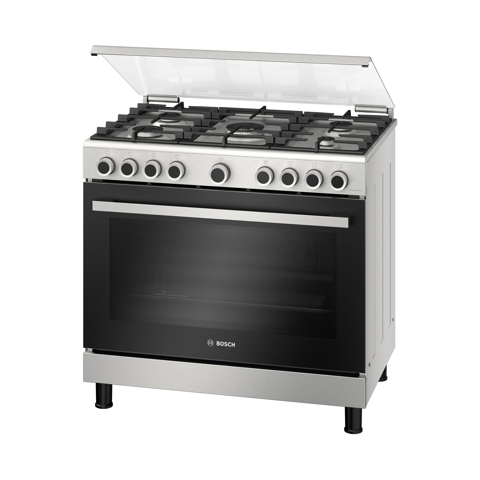 BOSCH Cooker 90 cm 5 Gas Burners Convection Safety Stainless