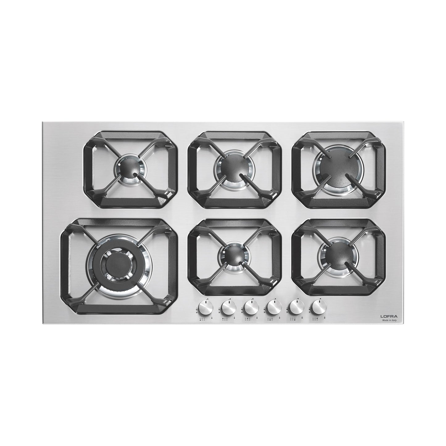 LOFRA Hob 90cm 6Gas Burners Safety Ignition Stainless Steel