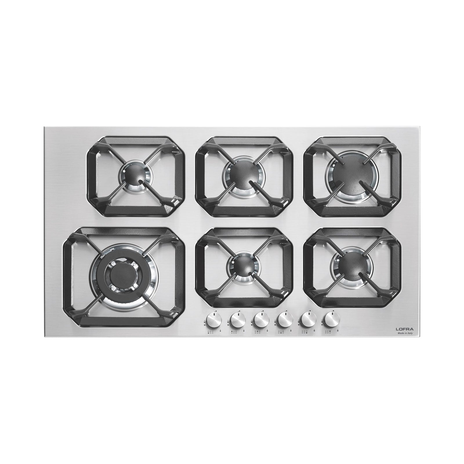 LOFRA Hob 90cm 6Gas Burners Safety Ignition Stainless Steel