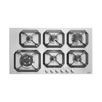 LOFRA Hob 90cm 6Gas Burners Safety Ignition Stainless Steel