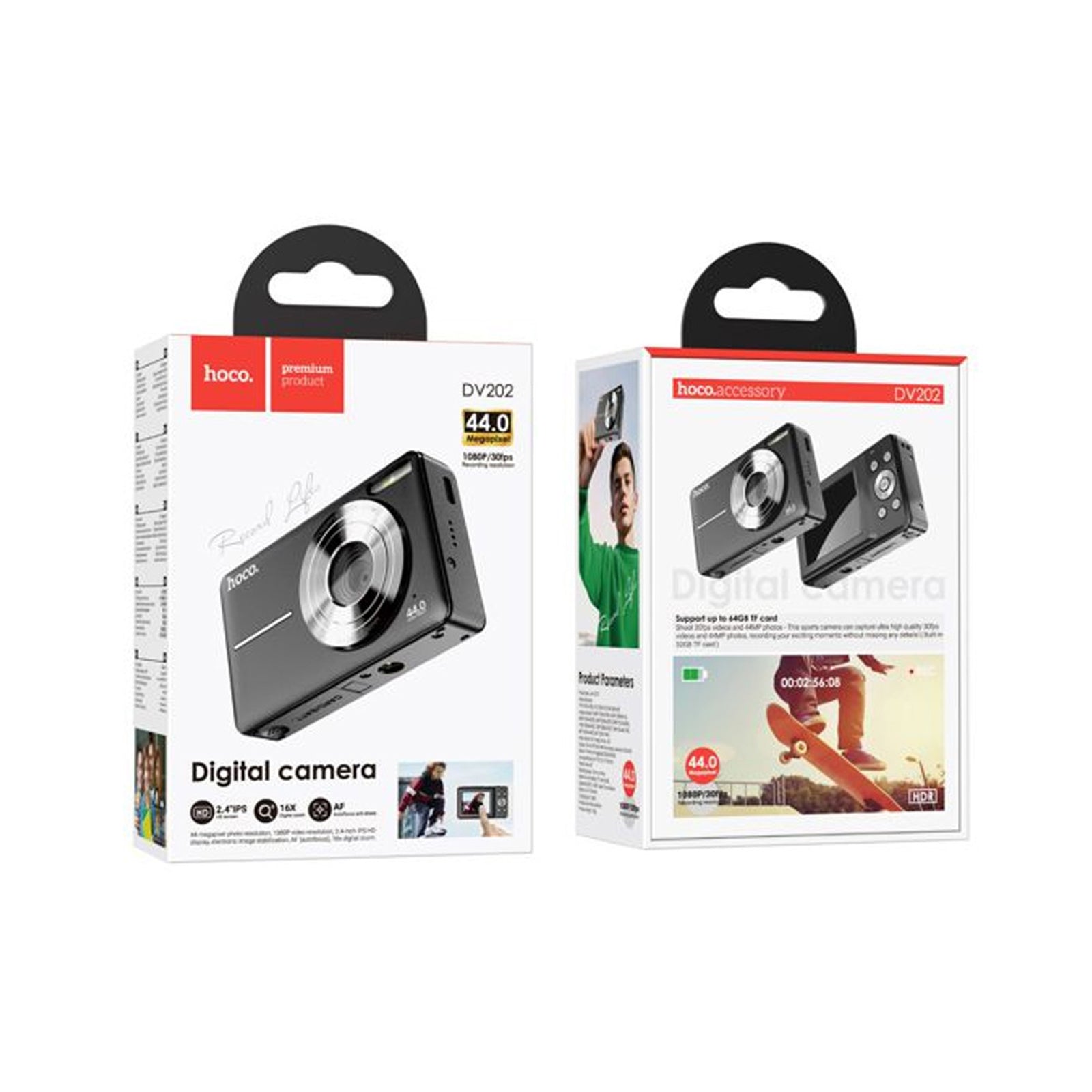 HOCO Digital Camera,FullHD,44MP,2.4 inches,16x Zoom,Black