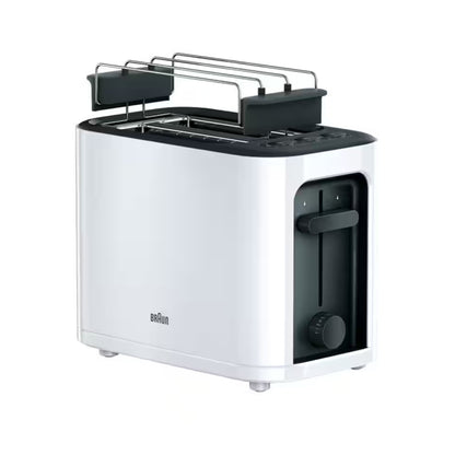 Braun , Toaster Double Slot Removable Crumb Tray White BRAUN