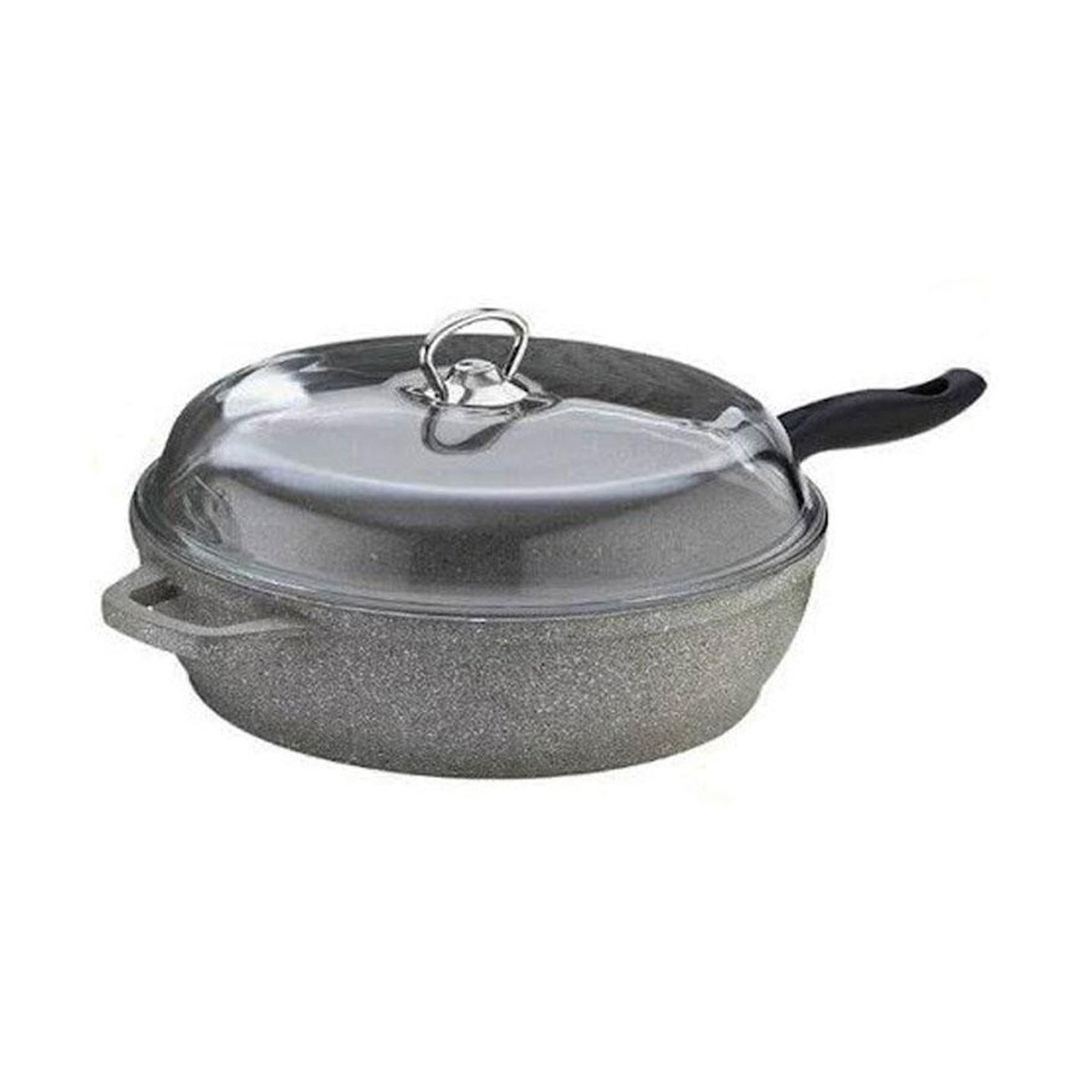 Falez 28cm Deep Frying Pan with Lid (Granite Grey)