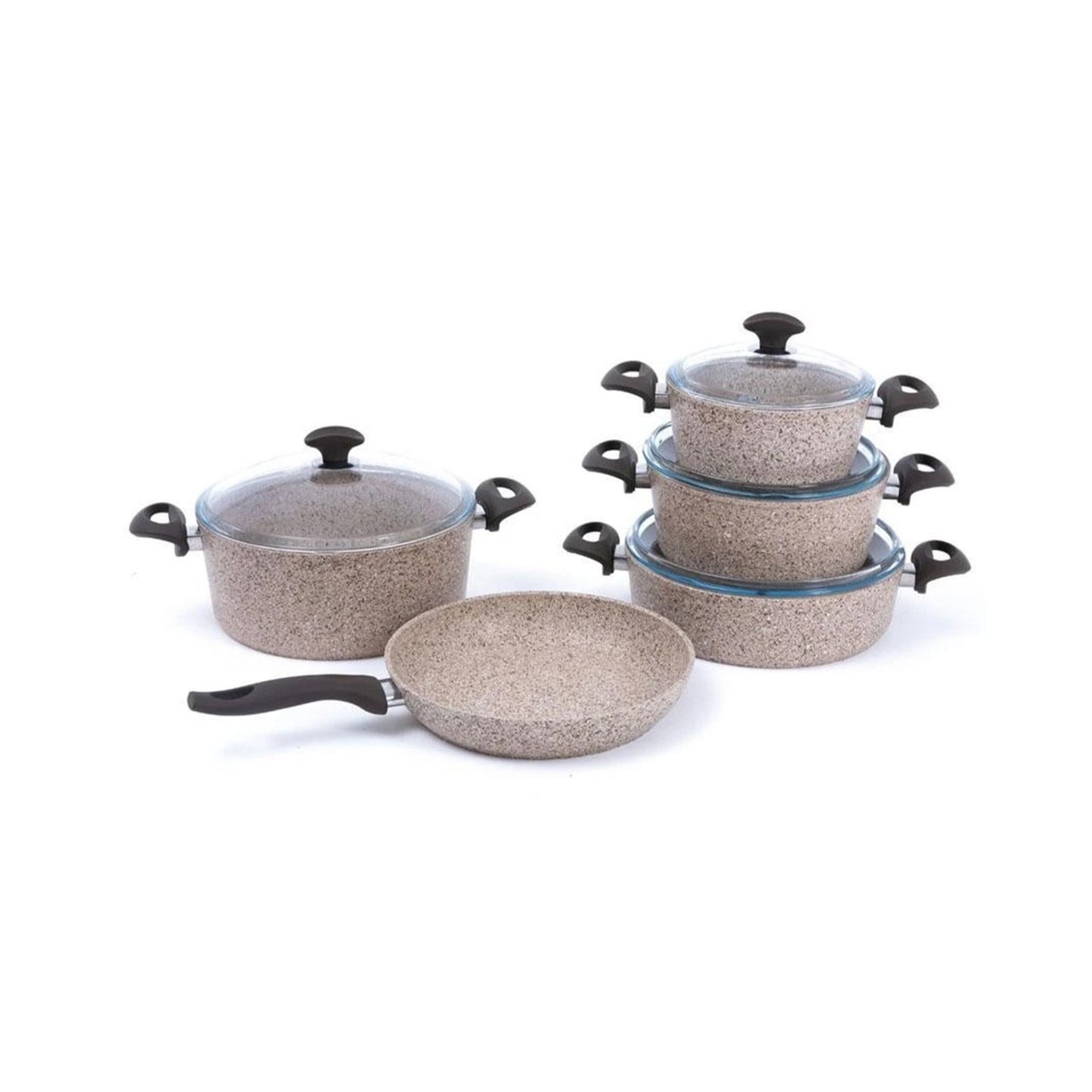 Falez Cooking Set Of 9 Pcs Granite Beige